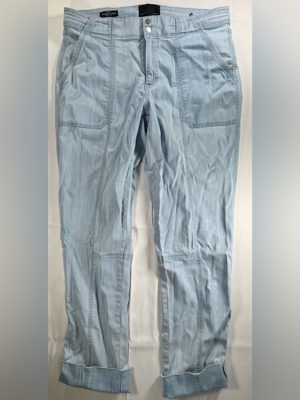 White House Black Market Mid-Rise Straight Crop Jeans Blue Size 8